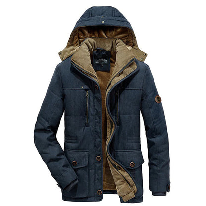 Waterproof Mens Coat with Fleece and Detachable Hood