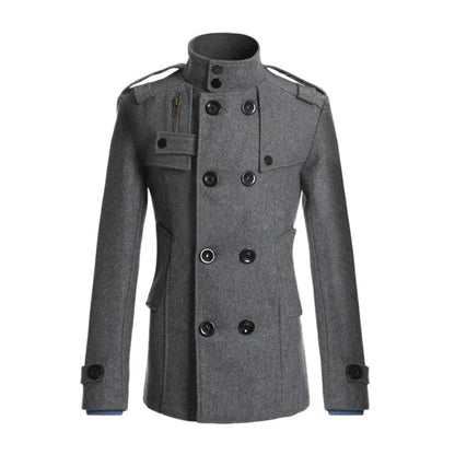 Classic Double Breasted Men's Wool Coat