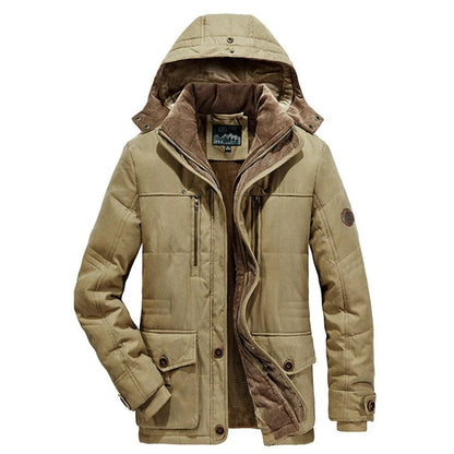 Waterproof Mens Coat with Fleece and Detachable Hood