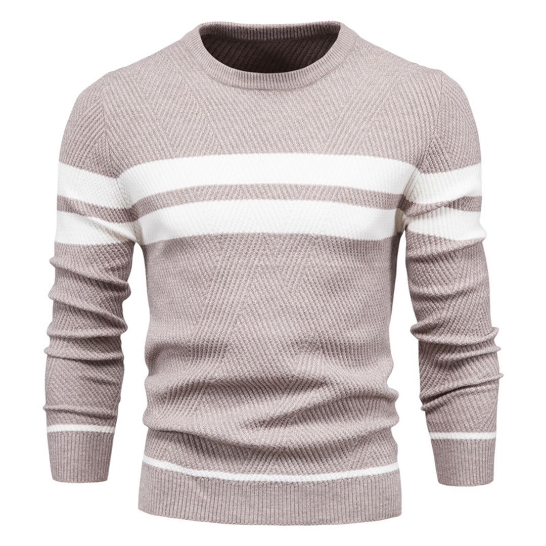 Men's Fit Geometric Pattern Crew Neck Sweater