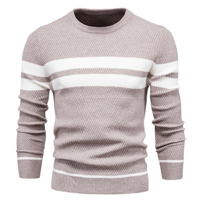 Men's Fit Geometric Pattern Crew Neck Sweater