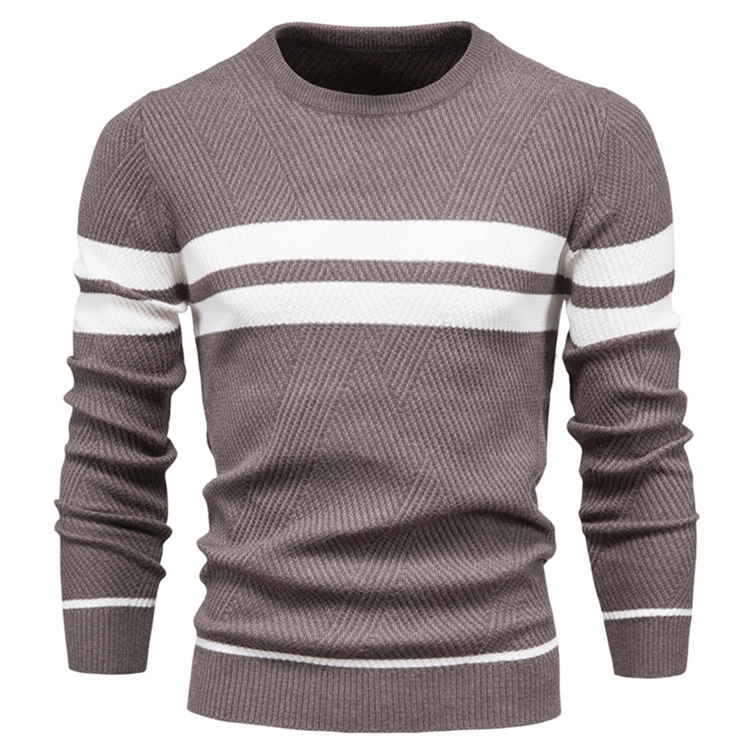 Men's Fit Geometric Pattern Crew Neck Sweater