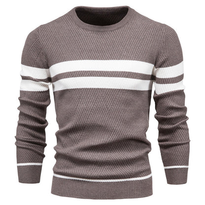 Men's Fit Geometric Pattern Crew Neck Sweater