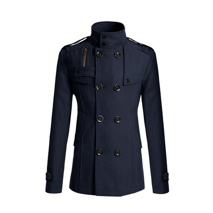 Classic Double Breasted Men's Wool Coat