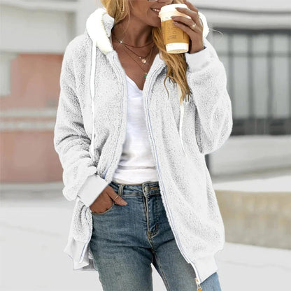 Soft Fleece Women's Zip Up Hooded Jacket