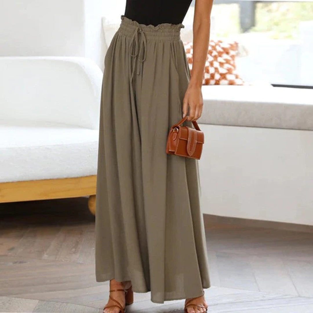 Flowy Maxi Skirt with Elastic Waist and Pockets