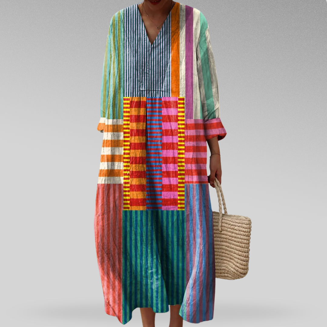Stylish Geometric Pattern Dress - Olytrend