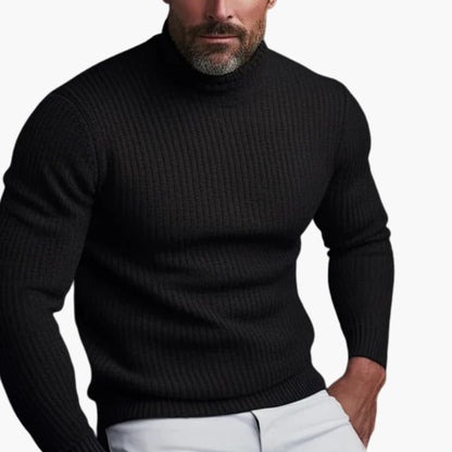 Classic Crew Neck Men's Ribbed Sweater
