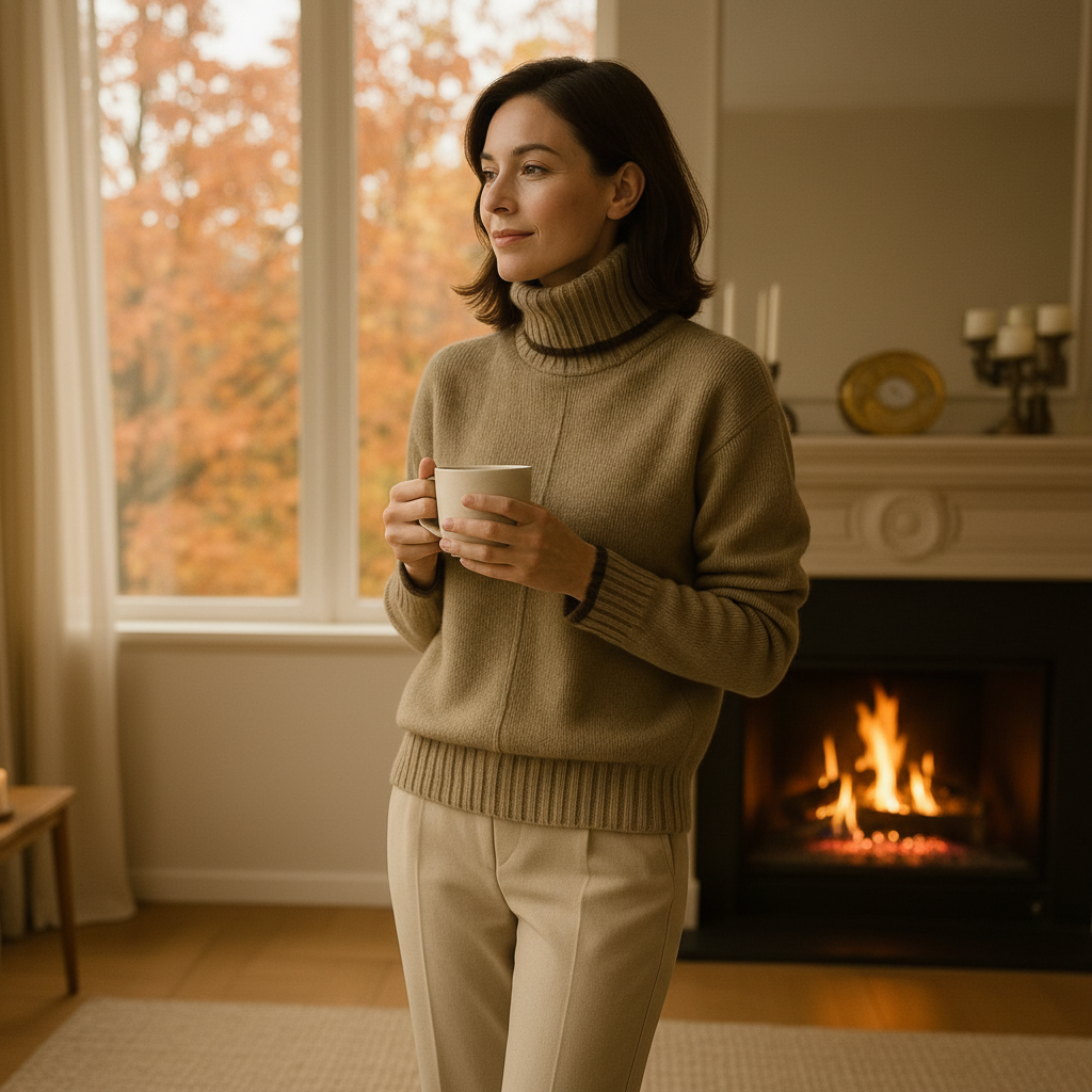 Cozy Crew Neck Women's Sweater - Pexav