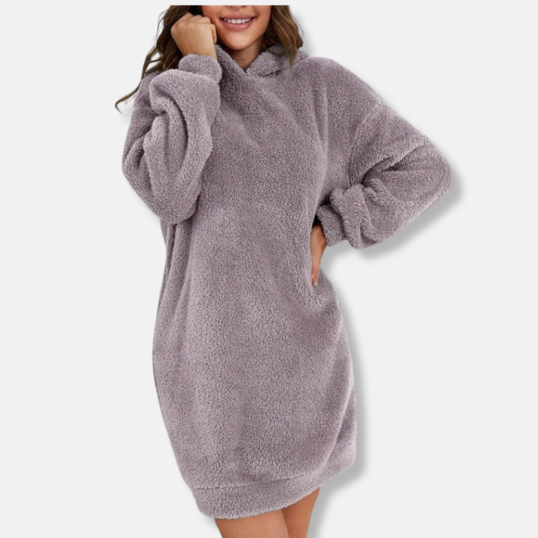 Cozy Women's Fleece Hooded Dress