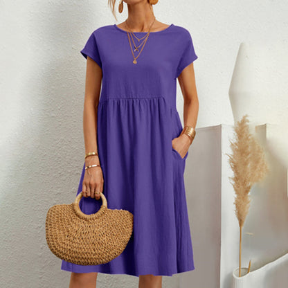 Relaxed Fit Women's Casual Short Sleeve Dress