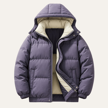 Warm Waterproof Men's Down Hooded Parka Jacket