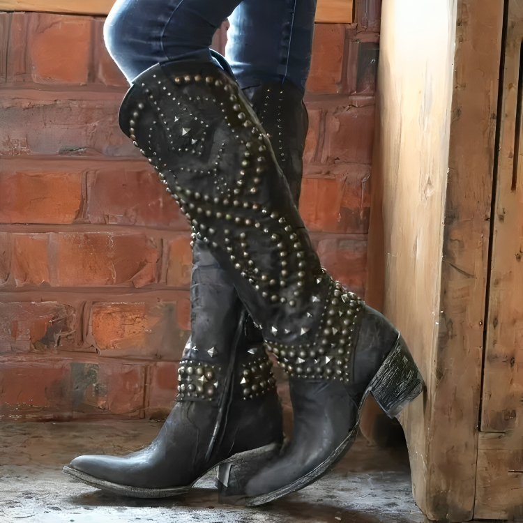 Rugged Cowboy Mid-Calf Boots