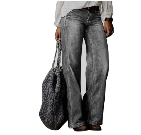 Classic Women's Relaxed Fit Wide Leg Jeans - Nocini