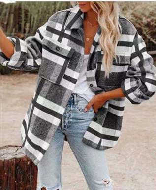 Warm Plaid Women's Fleece Jacket