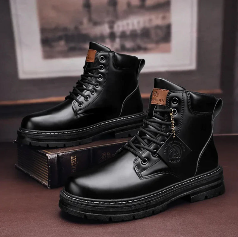 Waterproof Men's High Top Leather Hiking Boots