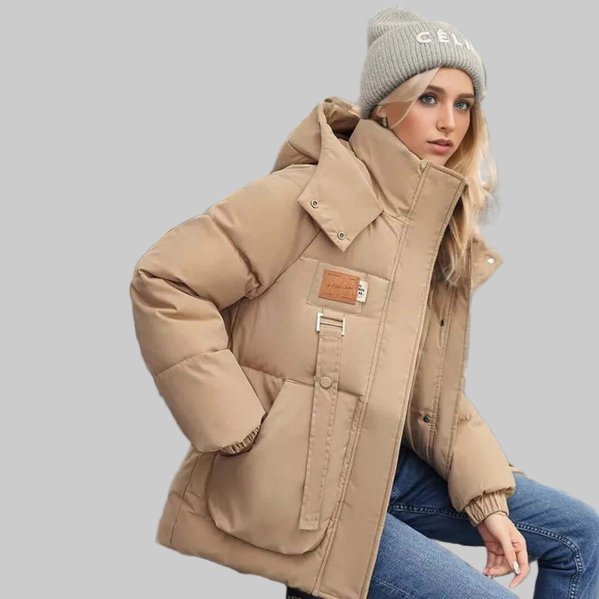 Ladies Warm Padded Hoodie Coat