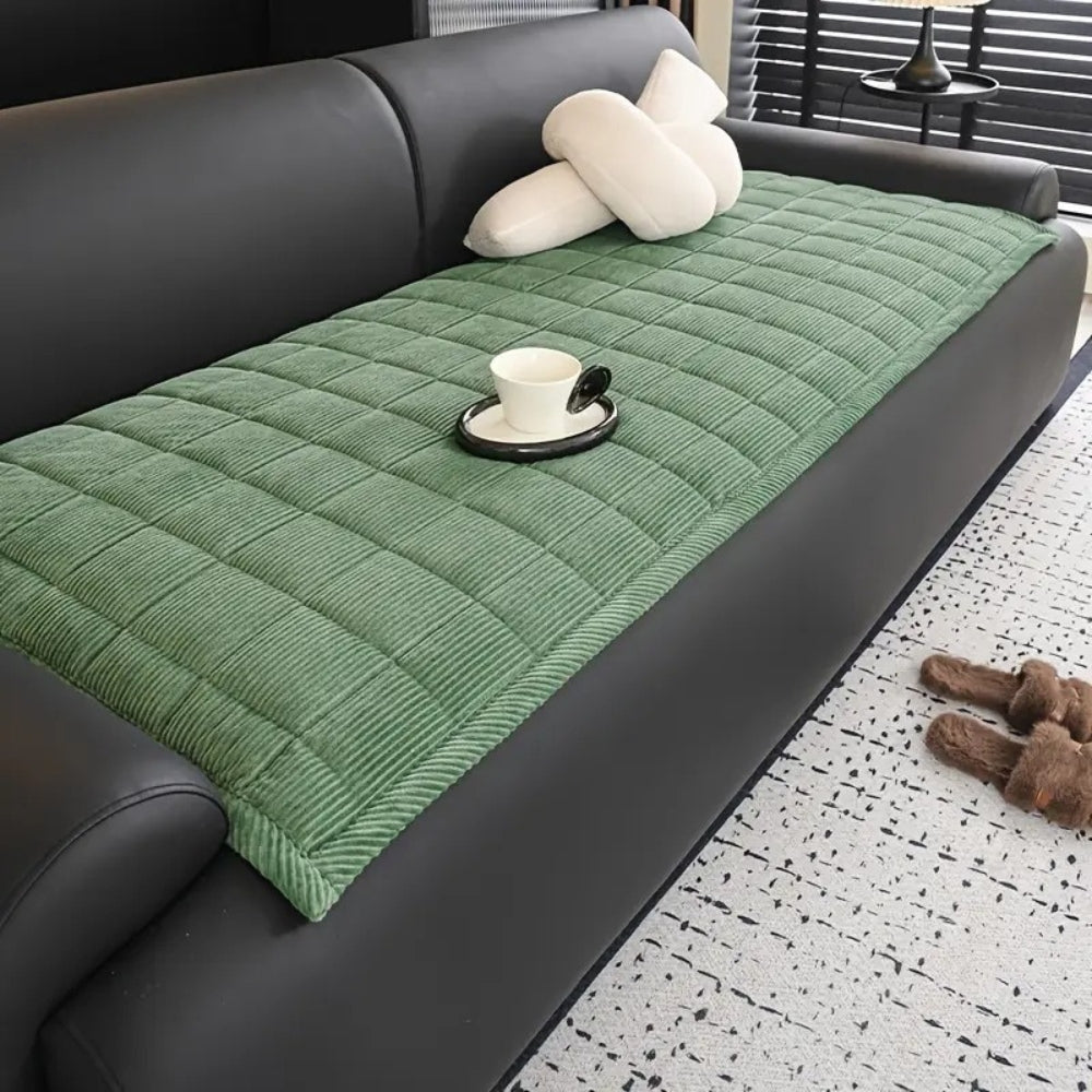 Quilted Couch Cover With Non-Slip Backing