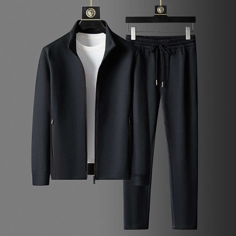 Men's Slim Fit Fleece Zip Up Tracksuit Set - Nocini