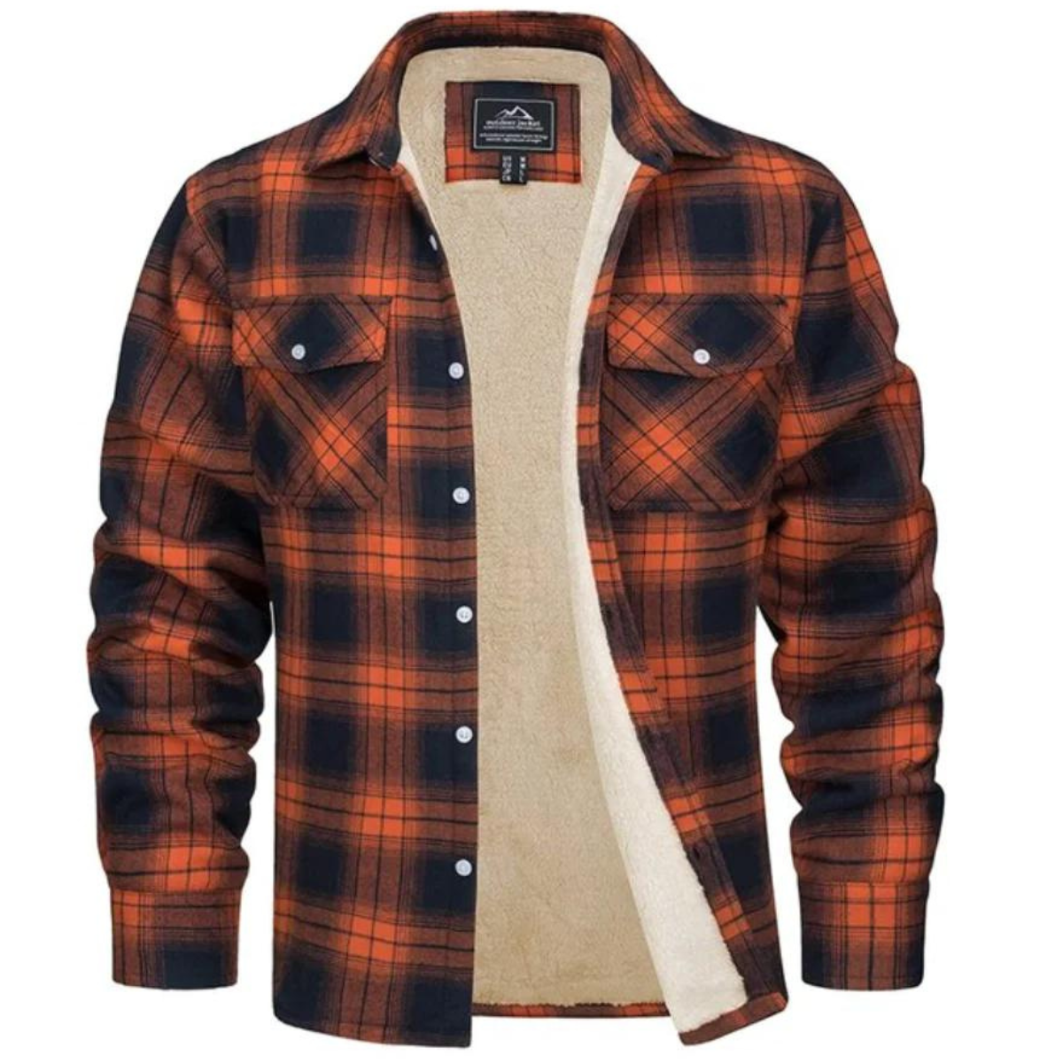 Warm Plaid Flannel Sherpa Jacket for Men - Nocini