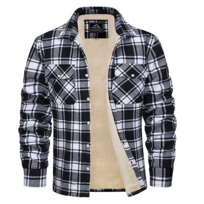 Warm Plaid Flannel Sherpa Jacket for Men