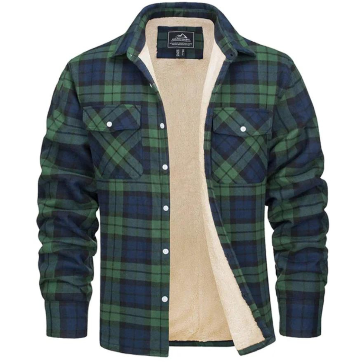 Warm Plaid Flannel Sherpa Jacket for Men