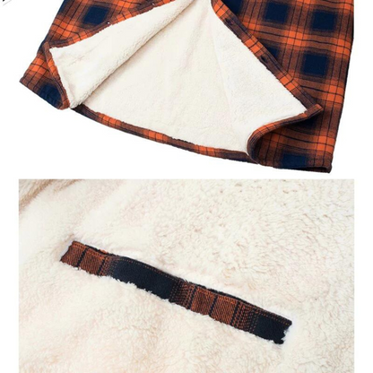Warm Plaid Flannel Sherpa Jacket for Men