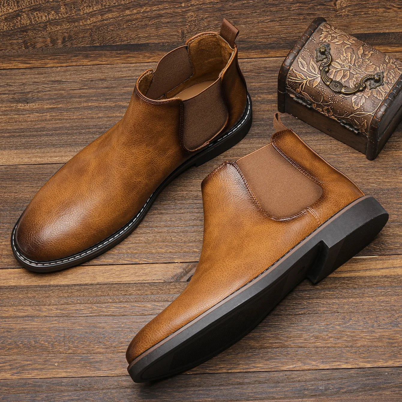 Timeless Mens Smart Leather Ankle Boots