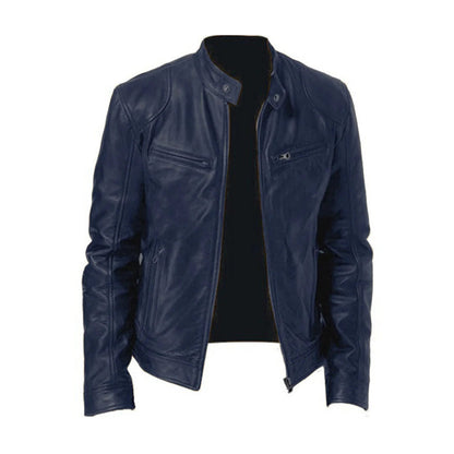 Vintage Style Men's Leather Coat - Olytrend