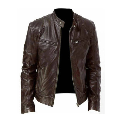 Vintage Style Men's Leather Coat