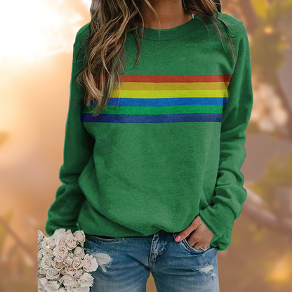 Soft Stripe Crew Neck Women's Sweater