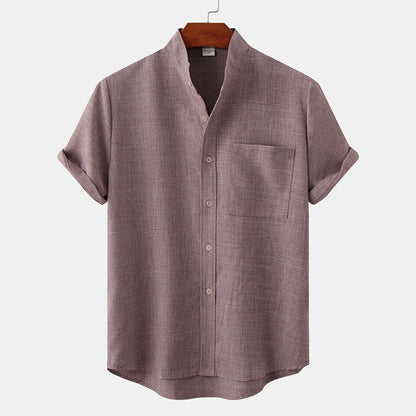 Casual Short Sleeve Mens Shirt with Pocket