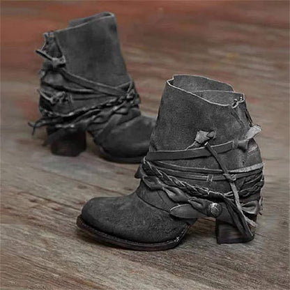 Fashionable Western Women's Ankle Boots High Heels