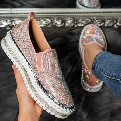 Sparkly Slip-On Loafers for Women - Chic Comfort Shoes