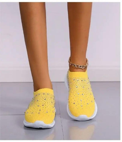 Sparkly Women's Slip On Sneakers Comfortable Fit