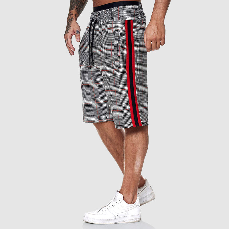 Relaxed Fit Plaid Sports Shorts for Men - Nocini