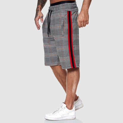 Relaxed Fit Plaid Sports Shorts for Men - Nocini