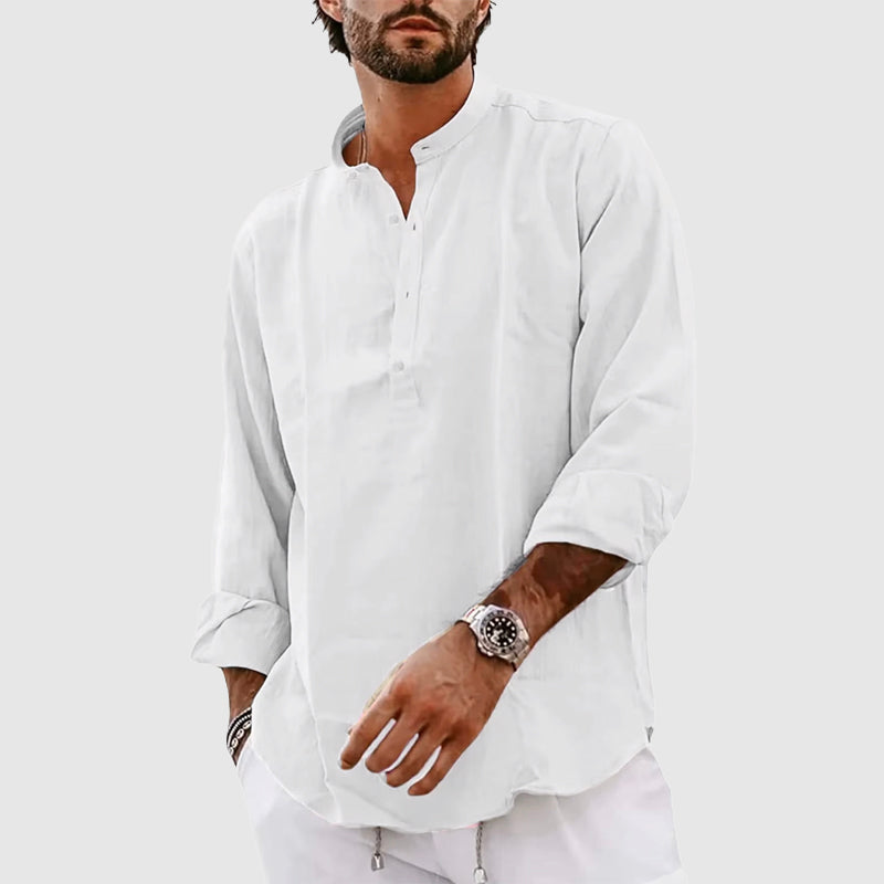 Casual Long Sleeve Men's Henley Shirt