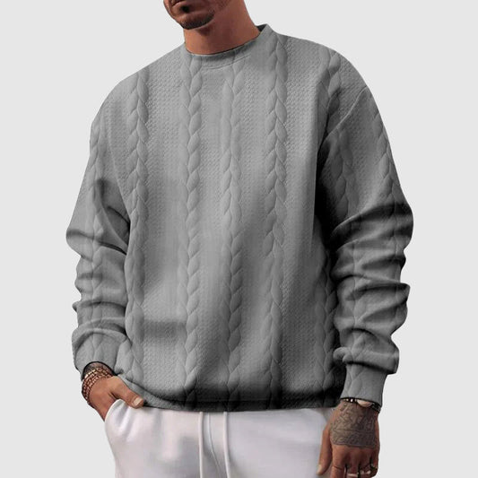 Cozy Cable Knit Crew Neck Wool Sweater - Nocini