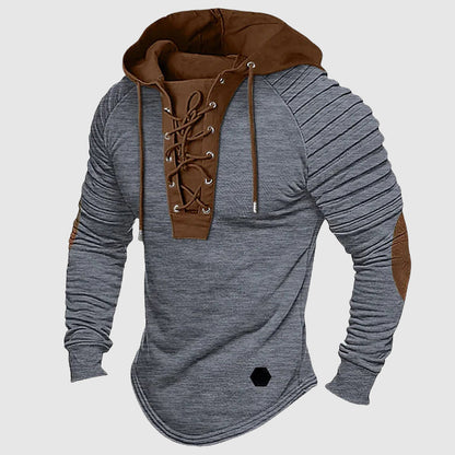 Fitted Hoodie Sweater | Lace Up Front Detail Sweater