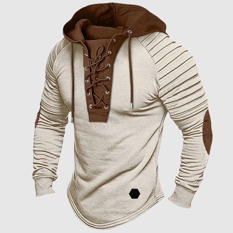 Fitted Hoodie Sweater | Lace Up Front Detail Sweater