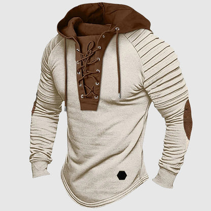 Fitted Hoodie Sweater | Lace Up Front Detail Sweater