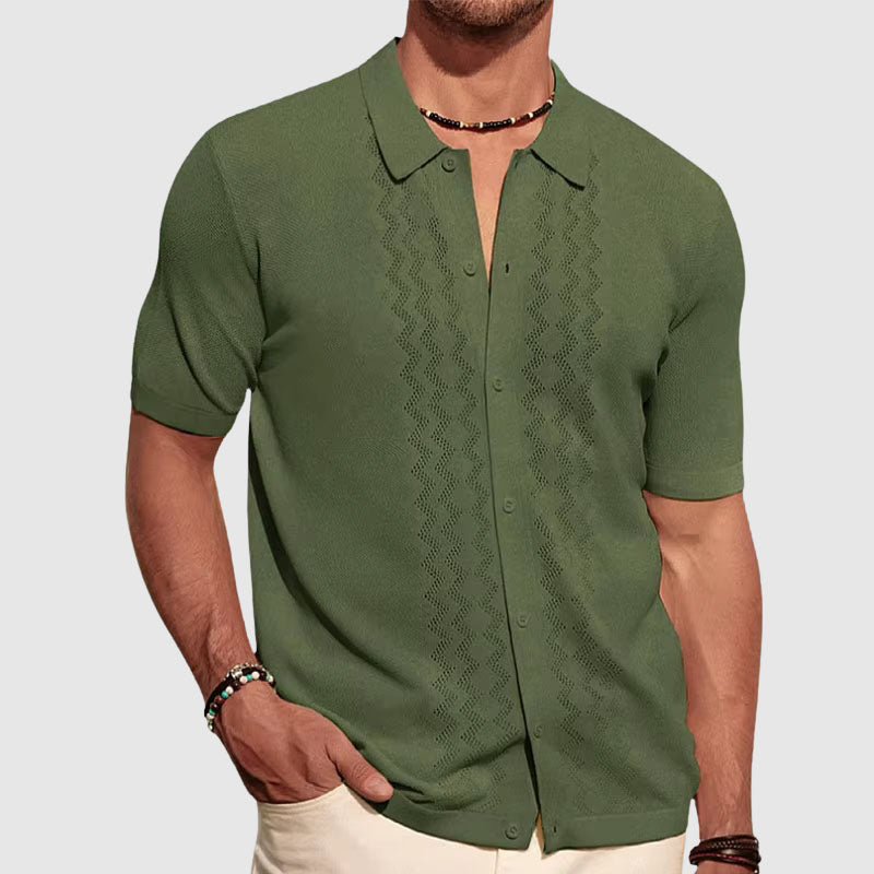 Casual Short Sleeve Men's Soft Cotton Shirt - Nocini