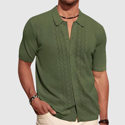 Casual Short Sleeve Men's Soft Cotton Shirt - Nocini
