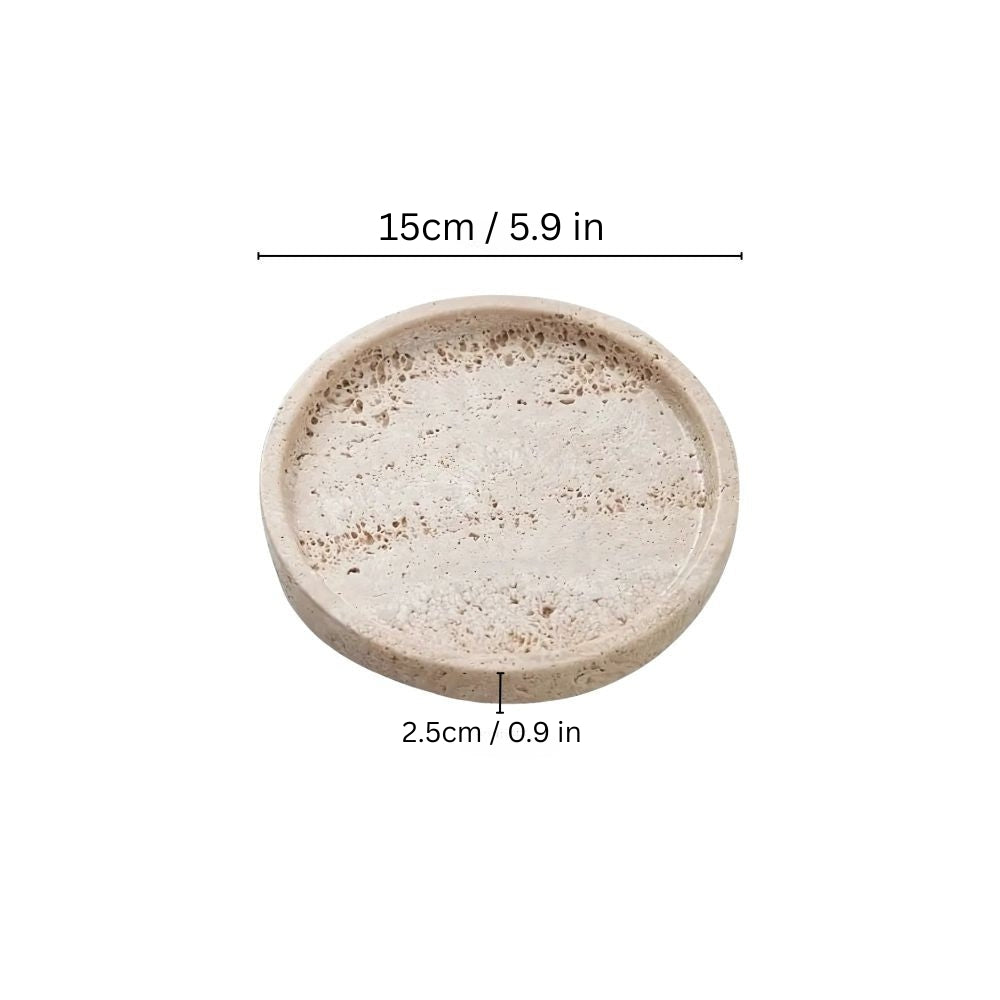 Minimalist Travertine Stone Tray With Smooth Surface