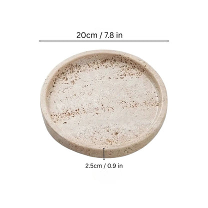 Minimalist Travertine Stone Tray With Smooth Surface