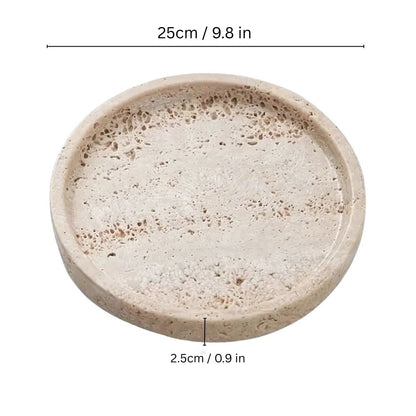 Minimalist Travertine Stone Tray With Smooth Surface