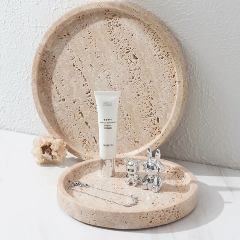 Natural Marble Serving Tray With Polished Finish - Nocini