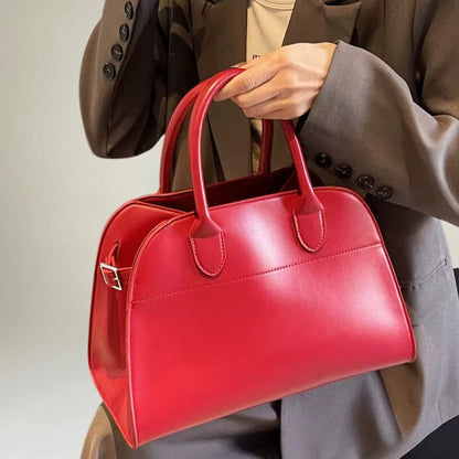 Classic Leather Tote Bag with Removable Strap
