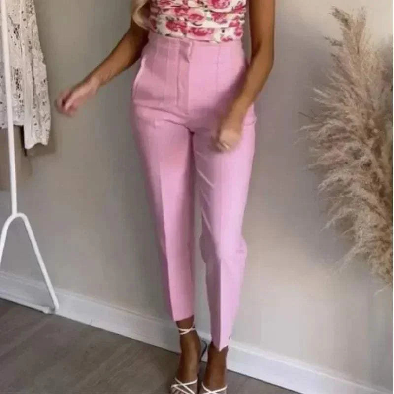 Women's High Waist Slim Fit Work Pants